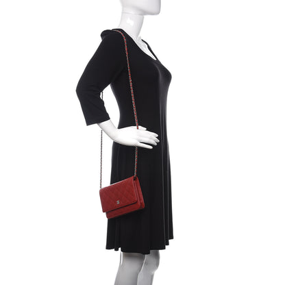 Chanel Caviar Quilted Wallet on Chain WOC Red 2 of 13