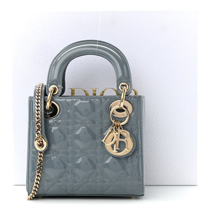 Christian Dior Patent Cannage Mini Lady Dior Light Blue 11 of 11