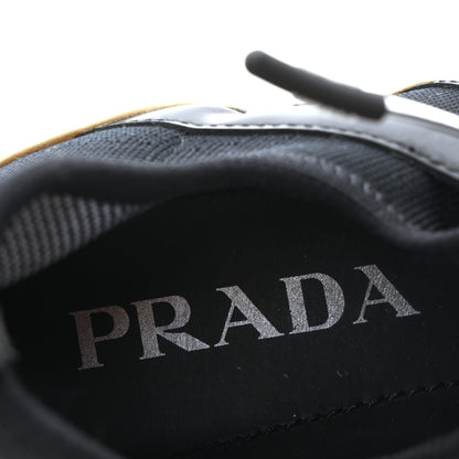 Prada Knit Fabric Womens Logo Sneakers 36 Black White 8 of 9