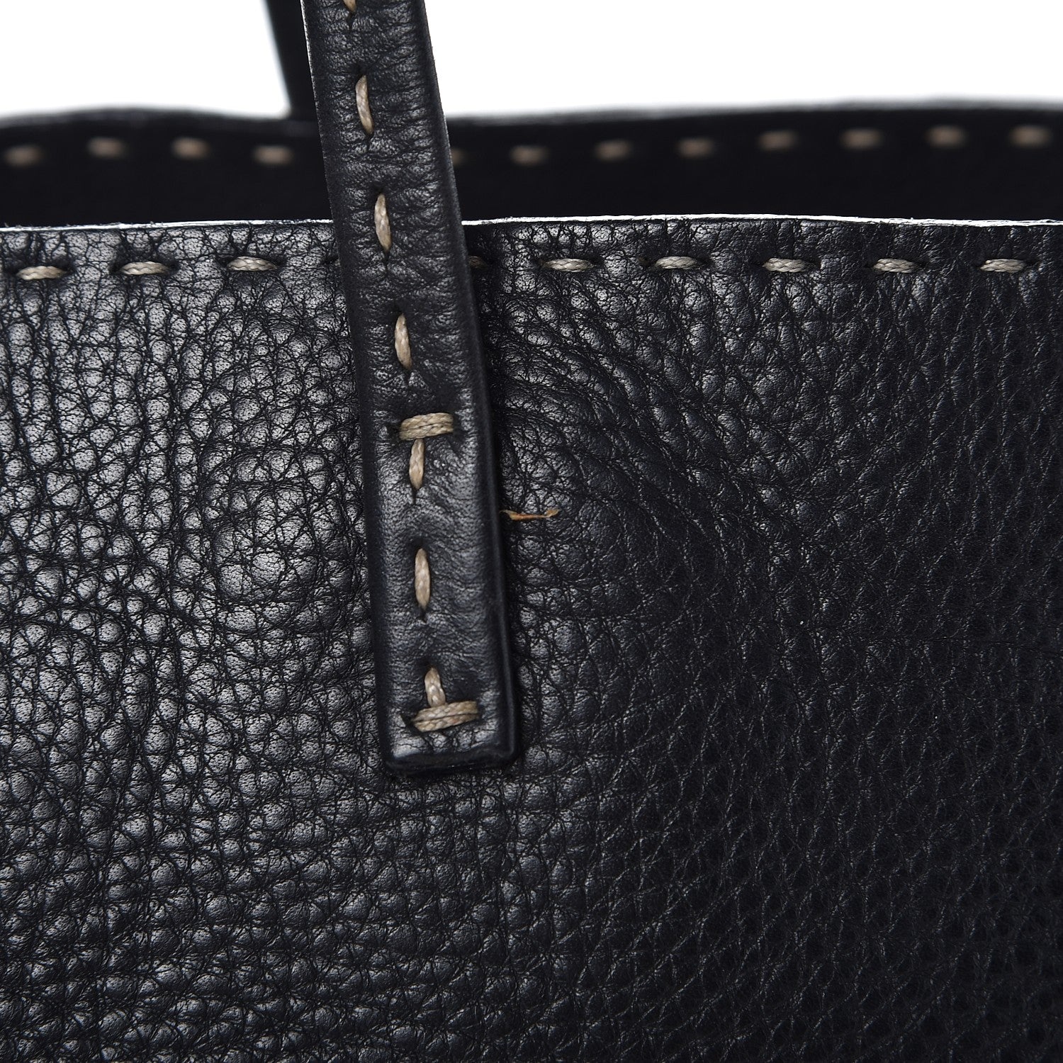 Fendi Calfskin Romano Selleria Roll Tote Black 15 of 20