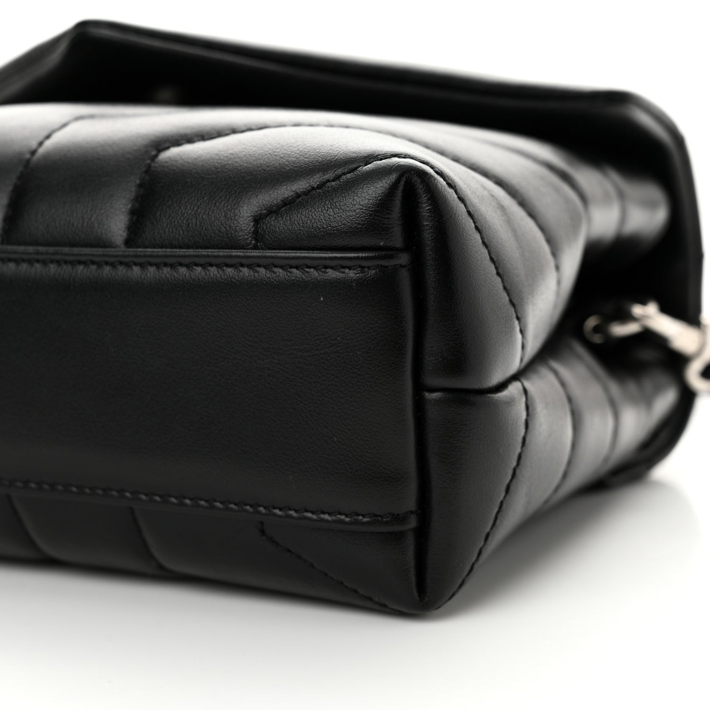 Calfskin Y Quilted Monogram Toy Loulou Crossbody Bag Black