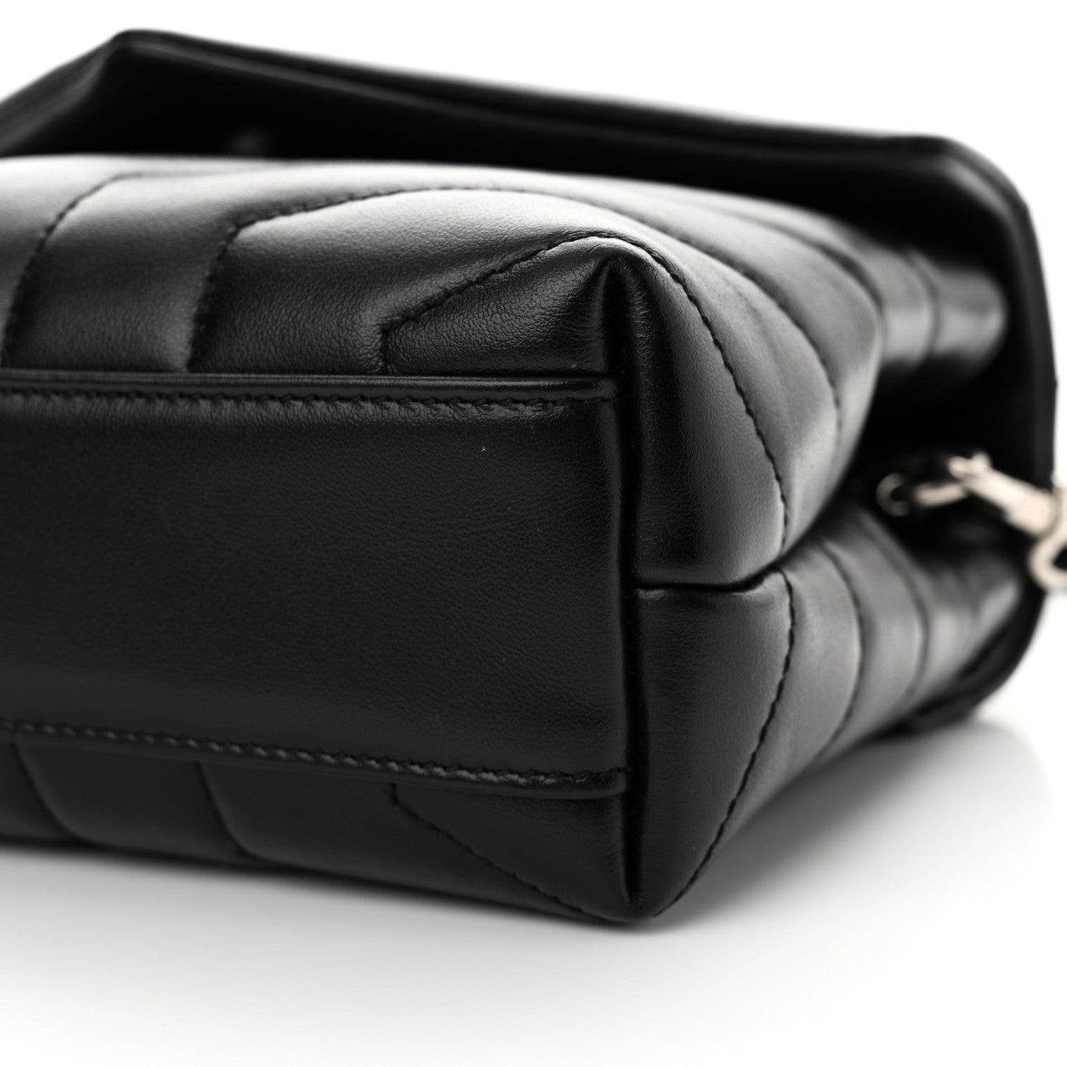Saint Laurent Calfskin Y Quilted Monogram Toy Loulou Crossbody Bag Black 10 of 10