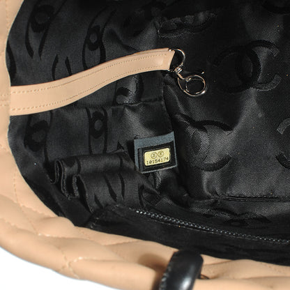 Chanel Calfskin Quilted Small Cambon Tote Beige Black 8 of 8