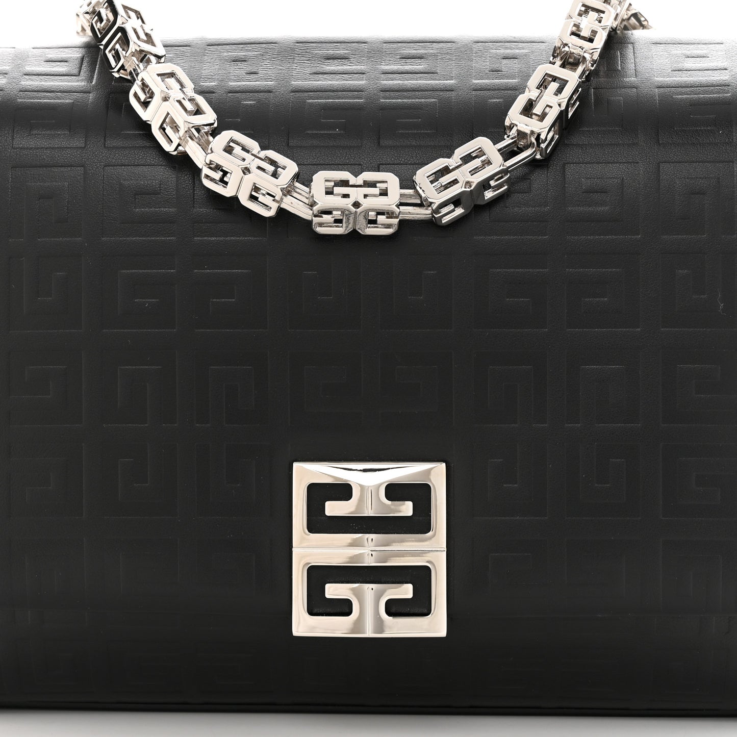 Soft Calfskin 4G Embossed Medium Shoulder Bag Black
