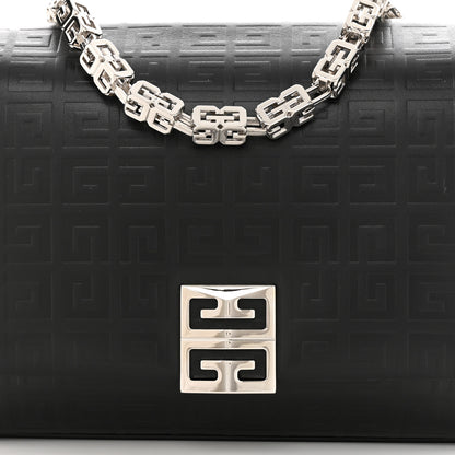Givenchy Soft Calfskin 4G Embossed Medium Shoulder Bag Black 7 of 9