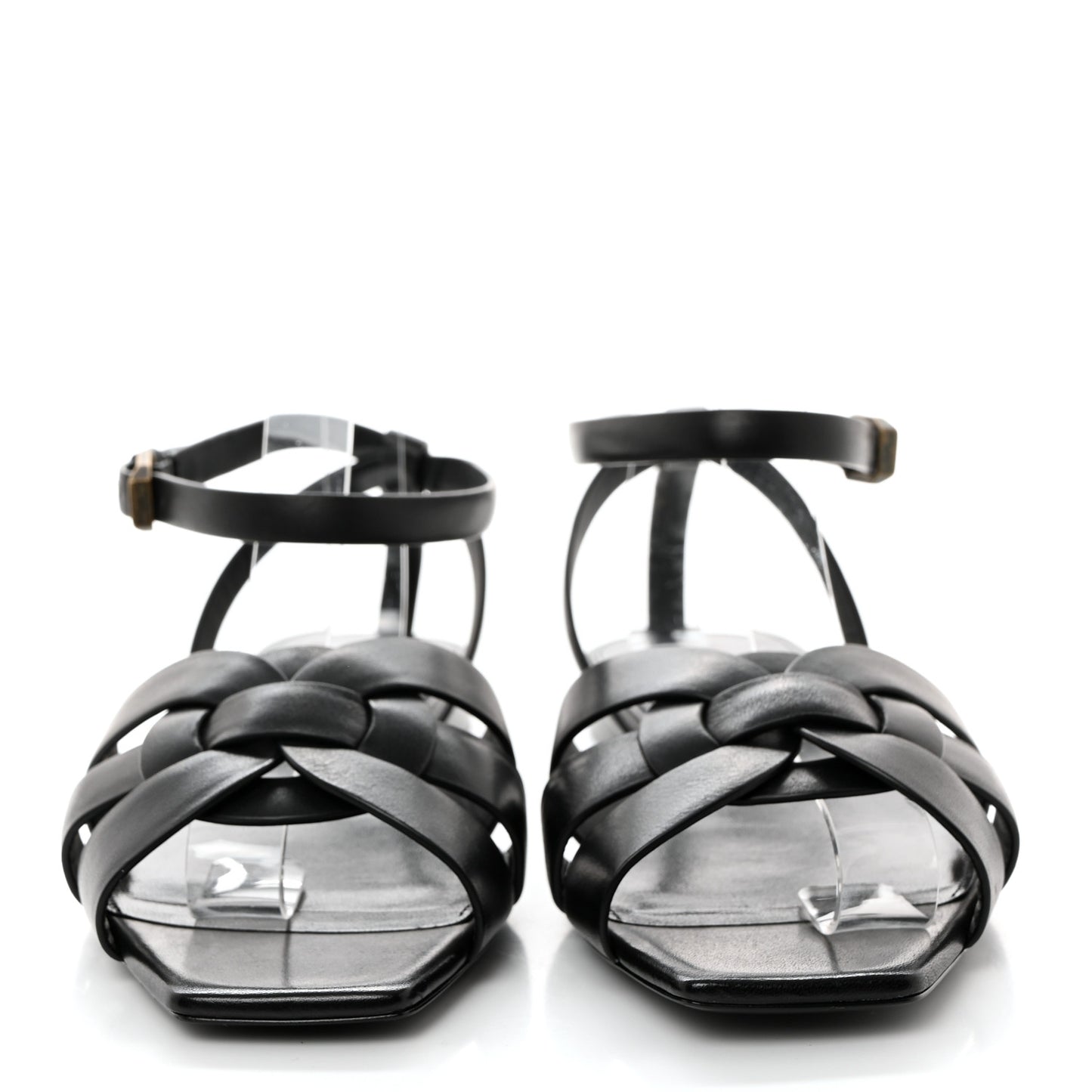 Calfskin Tribute 05 Ankle Strap Flat Sandals 37 Black