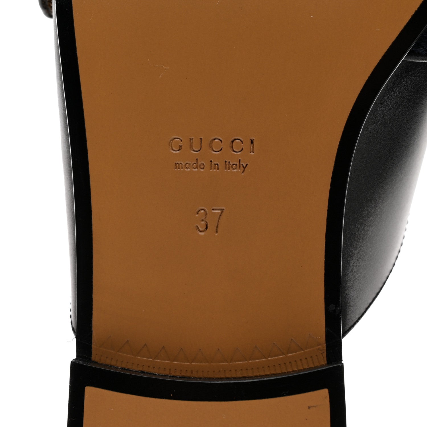 Gucci Calfskin Web Womens Peyton GG Slippers 37 Black 8 of 9