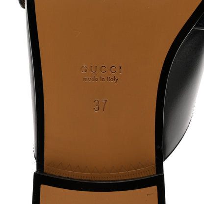 Gucci Calfskin Web Womens Peyton GG Slippers 37 Black 8 of 9