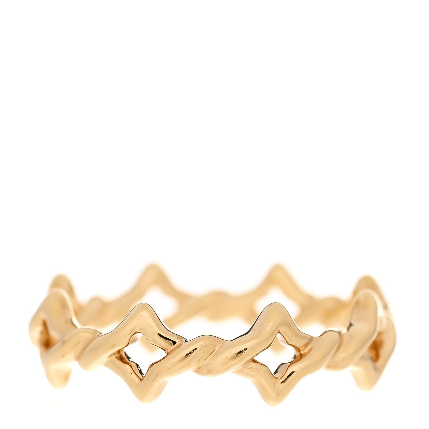 18K Yellow Gold 6mm Quatrefoil Stack Ring 56 7.75