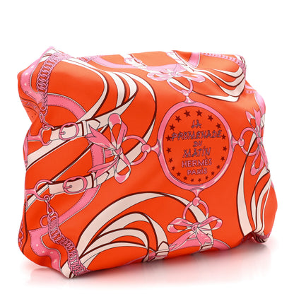 Hermes Silk Balusoie Vache Hunter La Promenade du Matin Bandana Bag Orange Poppy Fauve 4 of 9