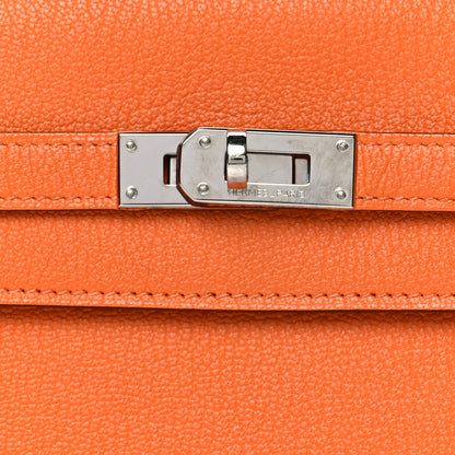 Hermes Chevre Mysore Kelly Longue Wallet Orange 7 of 8