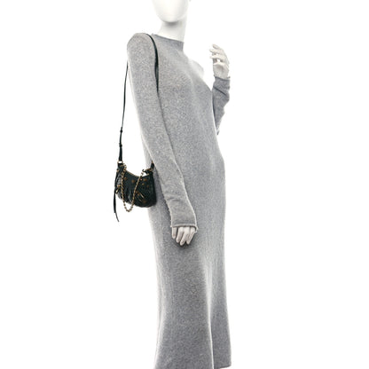 Balenciaga Extra Supple Calfskin Crocodile Embossed Mini Le Cagole Purse With Chain Forest Green 3 of 8
