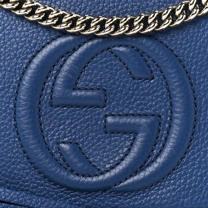 Gucci Pebbled Calfskin Medium Soho Flap Crossbody Caspian 10 of 12