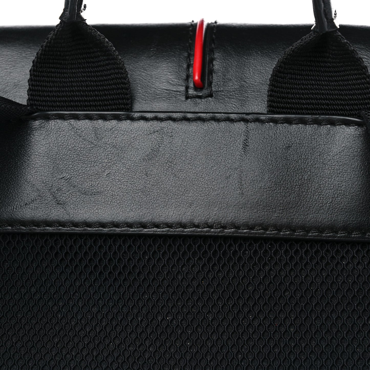 Calfskin Nylon Motion Backpack Red Black