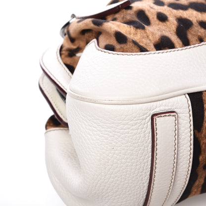 Dolce & Gabbana Calfskin Leopard Print Satchel Beige 14 of 15