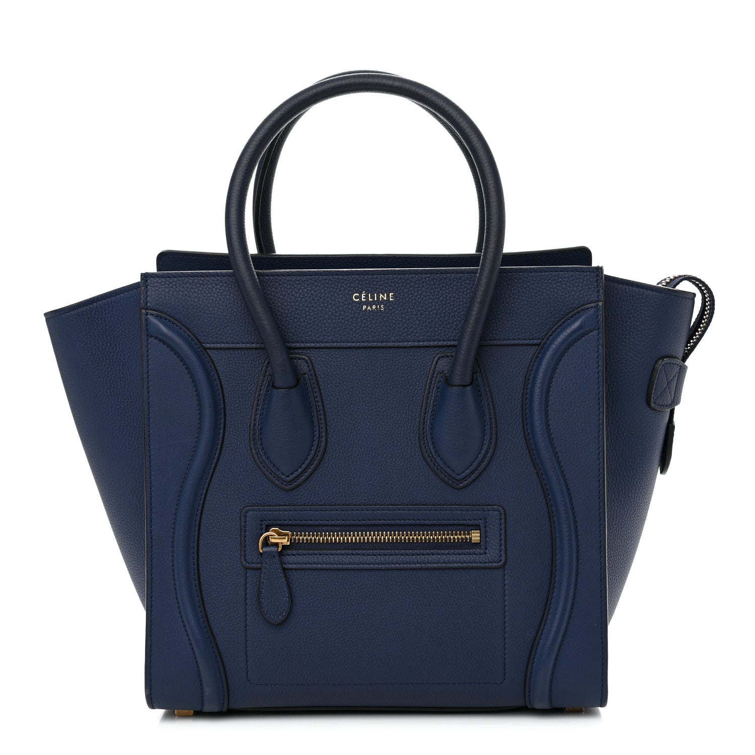 Celine Drummed Calfskin Micro Luggage Marine 1 of 11