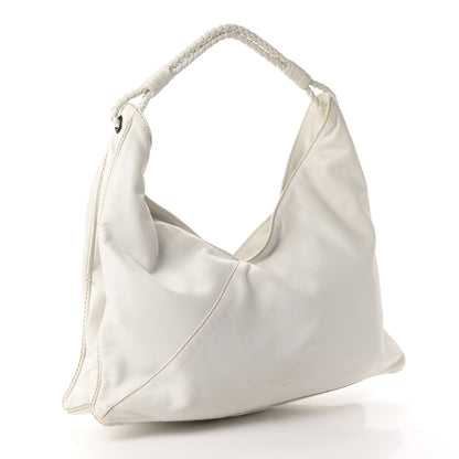 Bottega Veneta Smooth Lambskin Braided Hobo White 3 of 12