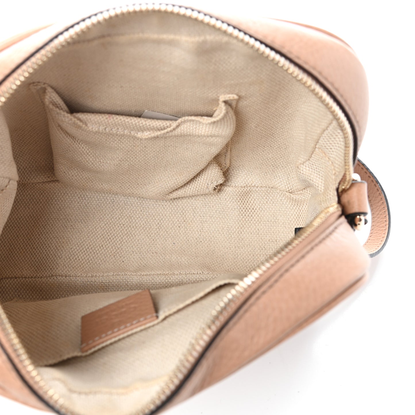 Pebbled Calfskin Small Soho Disco Bag Rose Beige