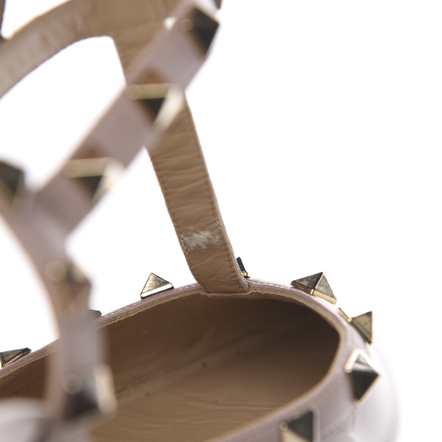 Valentino Garavani Patent Nappa Rockstud Ankle Strap 65mm Pumps 38 Poudre 9 of 11