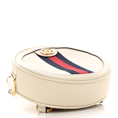 Gucci Textured Calfskin Web Mini Ophidia Round Backpack Mystic White 4 of 11