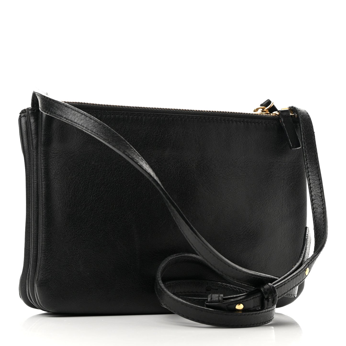 Lambskin Small Trio Crossbody Bag Black