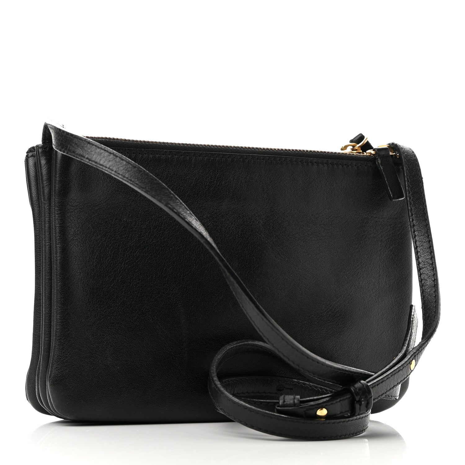 Celine Lambskin Small Trio Crossbody Bag Black 3 of 16