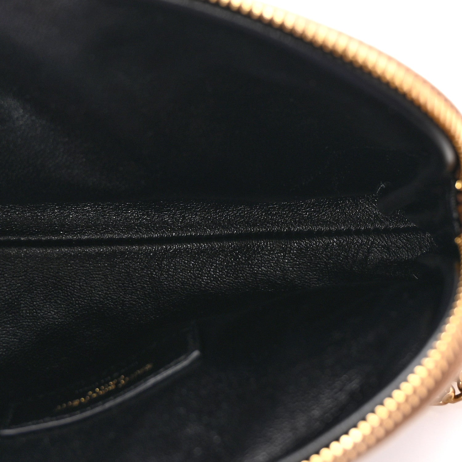 Saint Laurent Lambskin Quilted Gaby Zipped Pouch Dark Cork 4 of 9