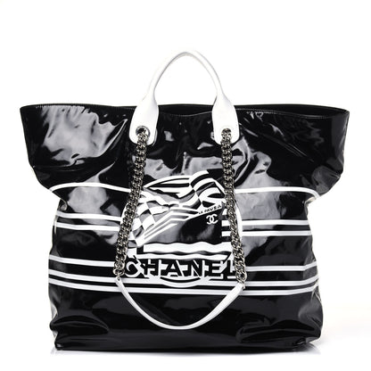 Chanel Vinyl Large La Pausa Bay Shopping Bag Black 1 of 25