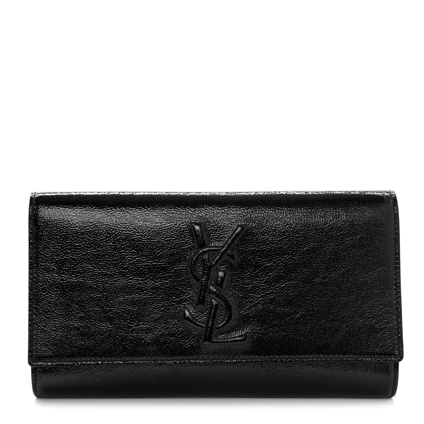 Textured Patent Monogram Small Belle De Jour Clutch Black