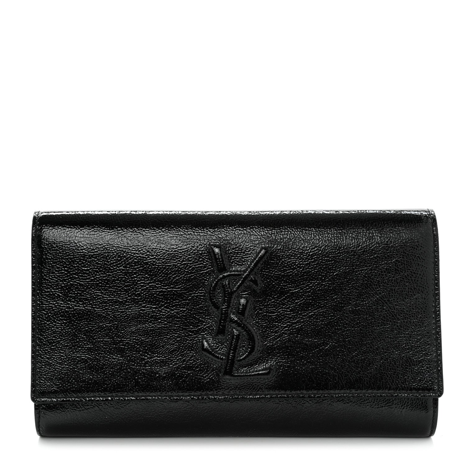 Saint Laurent Textured Patent Monogram Small Belle De Jour Clutch Black 1 of 12