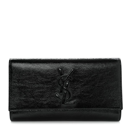 Saint Laurent Textured Patent Monogram Small Belle De Jour Clutch Black 1 of 12