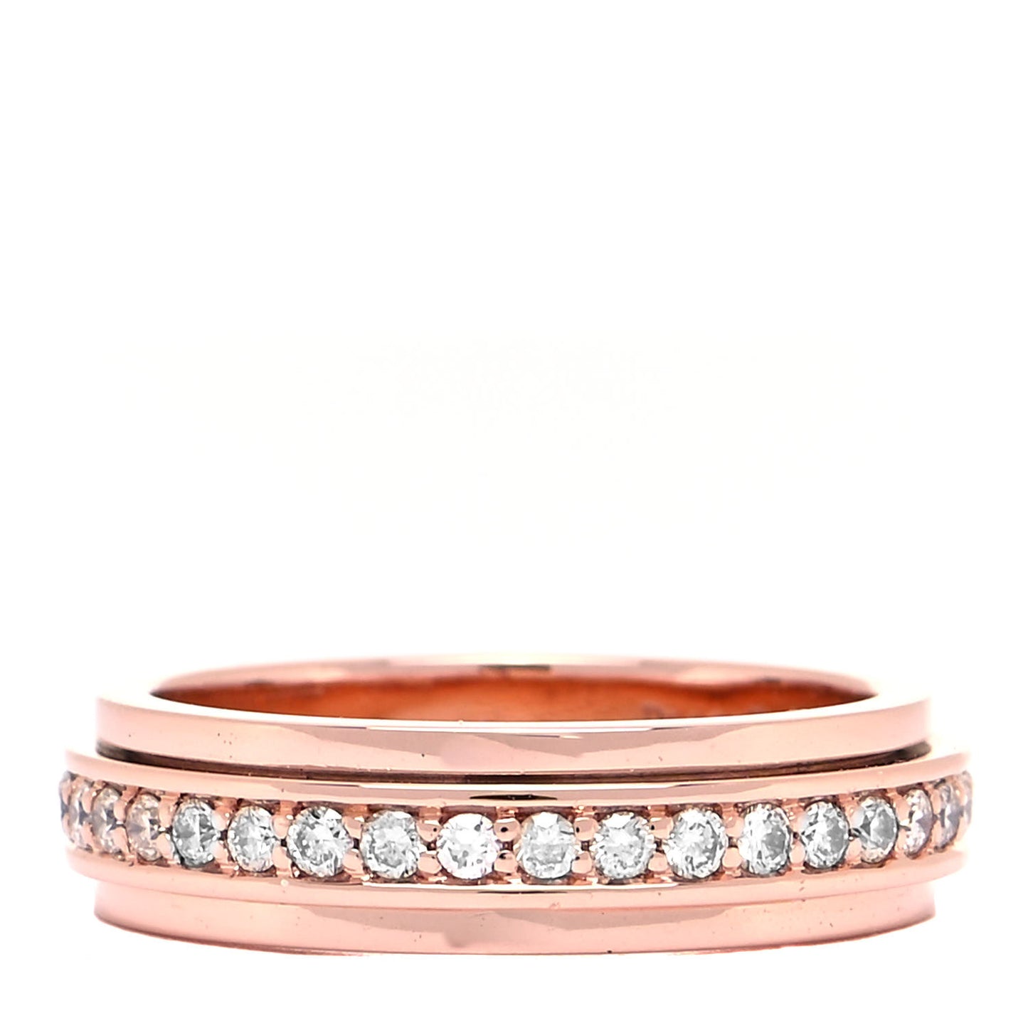 18K Rose Gold Diamond Possession Wedding Band Ring 52 6