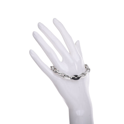 David Yurman Sterling Silver Black Ceramic Chain Link Bracelet 2 of 6