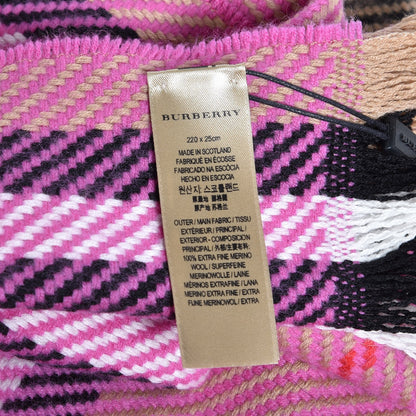 Burberry Wool Giant Check Scarf Camel Pink 5 of 5