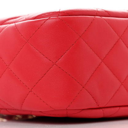 Chanel Lambskin Quilted Camera Case Dark Pink 9 of 10