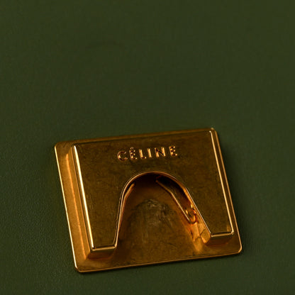 Celine Shiny Smooth Calfskin Medium Frame Shoulder Bag Olive Pastel Green 11 of 12