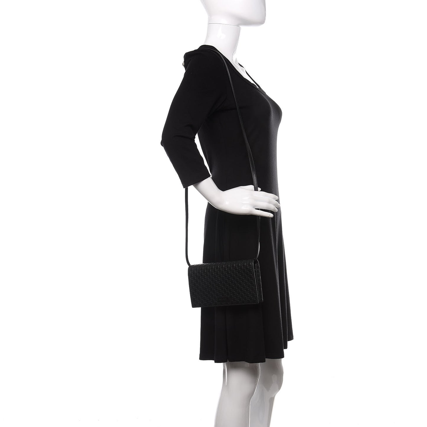 Microguccissima Crossbody Wallet Black