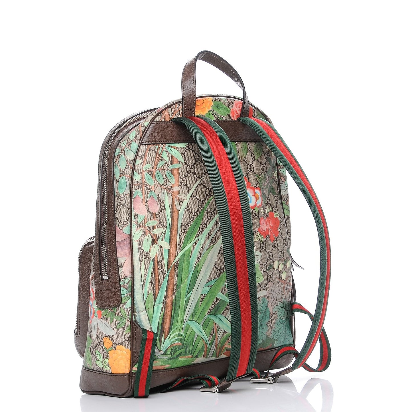 GG Supreme Monogram Tian Web Day Backpack Beige Multicolor New Acero