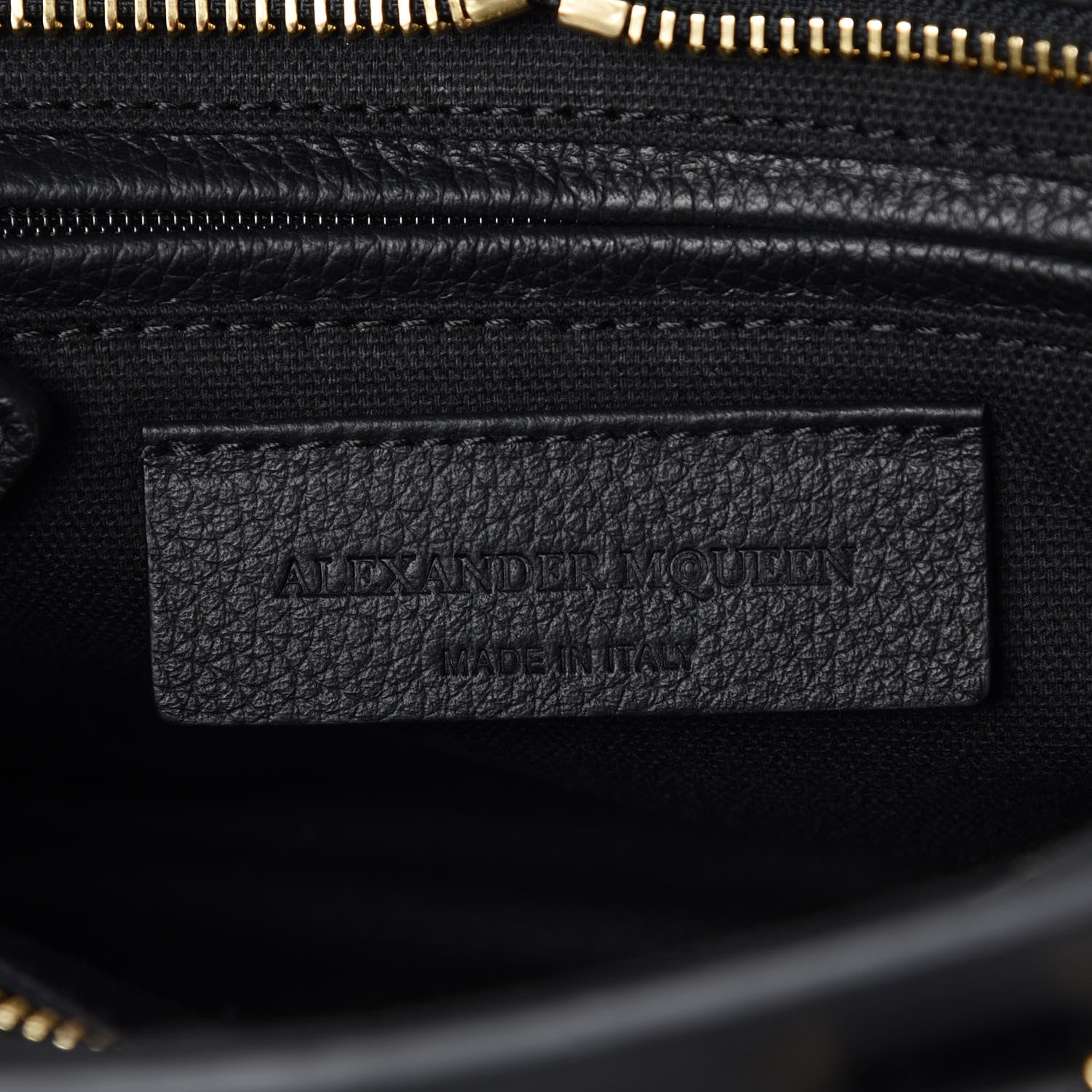 Alexander McQueen Pebbled Calfskin Mini Padlock Tote Black 8 of 9