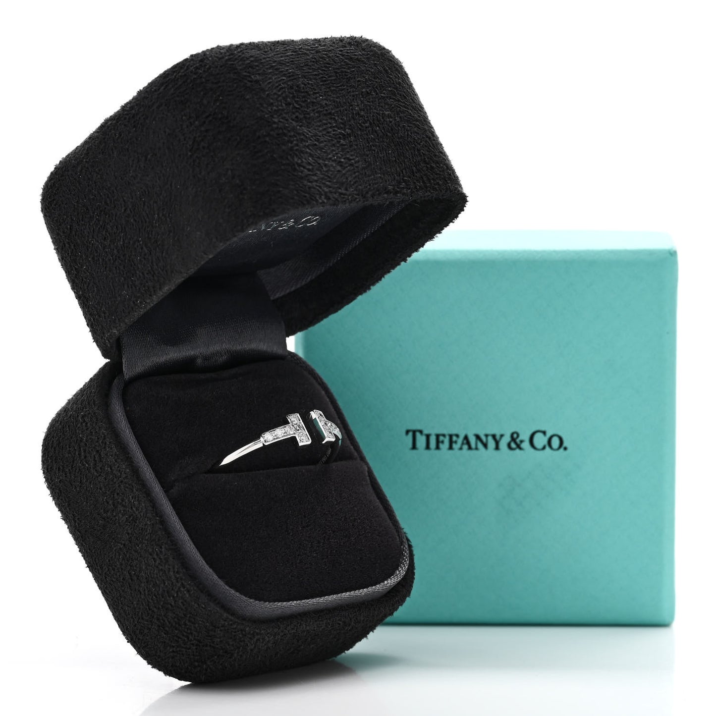 18K White Gold Diamond T Wire Ring 65 11