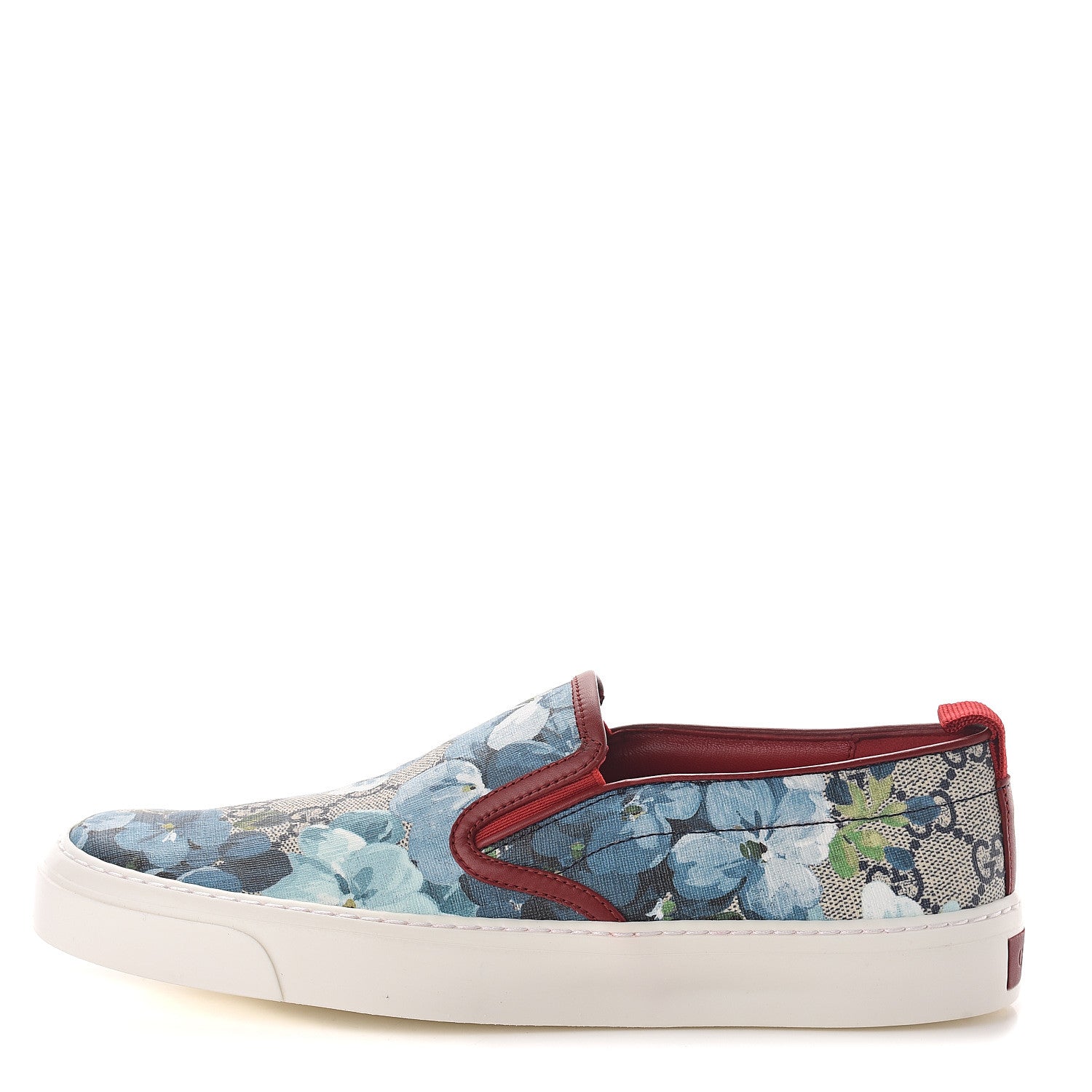 Gucci GG Supreme Monogram Blooms Womens Slip On Sneakers 36.5 Beige Blue Navy Red 1 of 7
