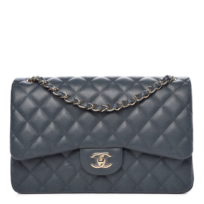 Chanel Caviar Quilted Jumbo Double Flap Dark Grey 1 of 9