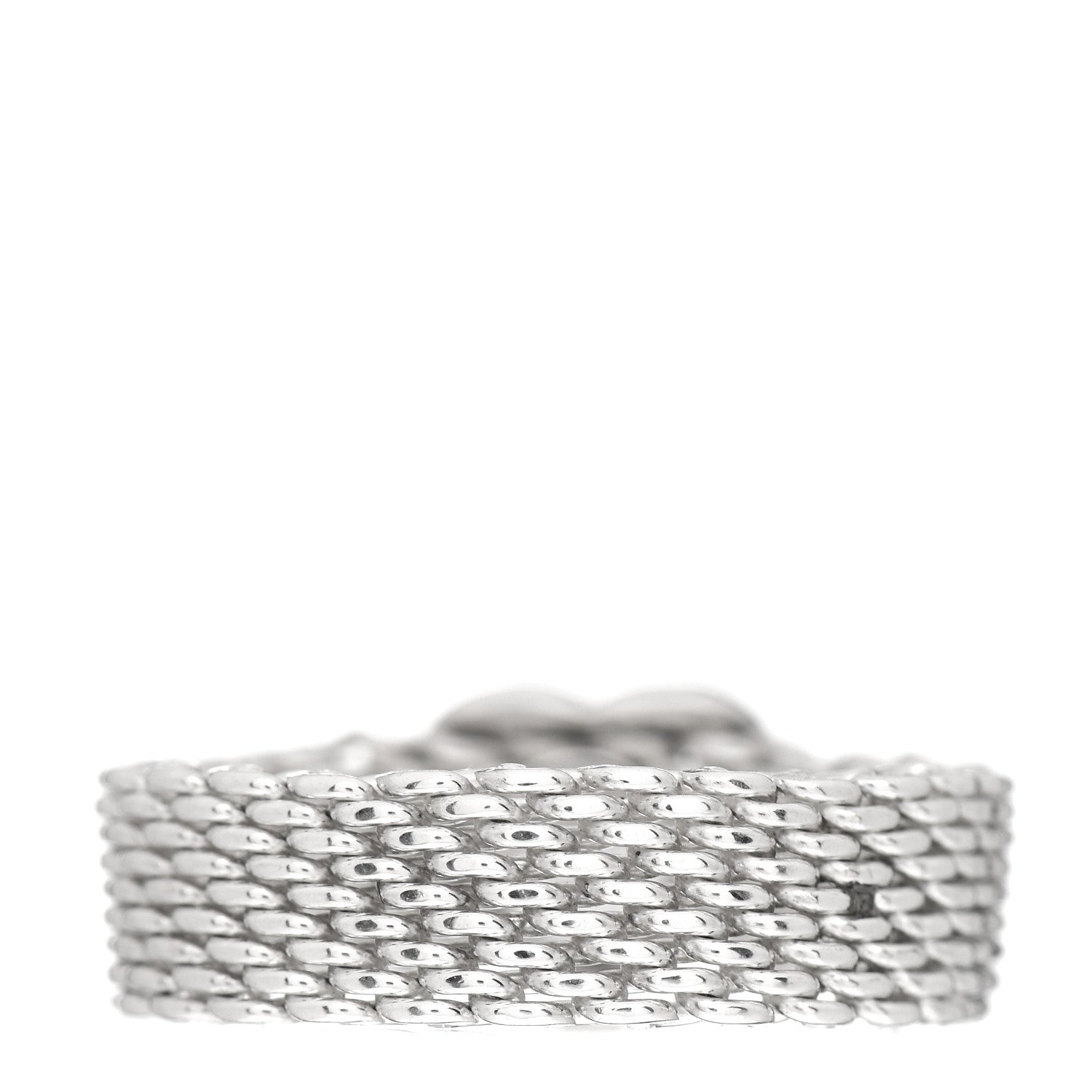 Tiffany Sterling Silver Somerset Mesh Heart Ring 58 8.25 3 of 4