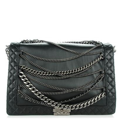 Chanel Calfskin Enchained XL Boy Flap Black 1 of 7