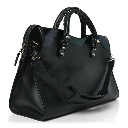 Balenciaga Smooth Calfskin Metallic Patent Giant 12 Silver Hardware City Vert Poker Fonce 2 of 9