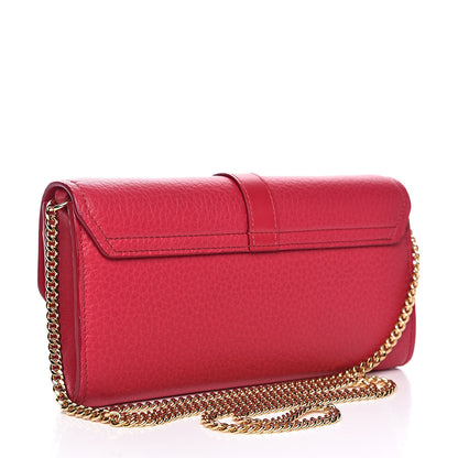Chloe Shiny Grained Calfskin Aby Wallet on Chain Crimson Pink 3 of 10