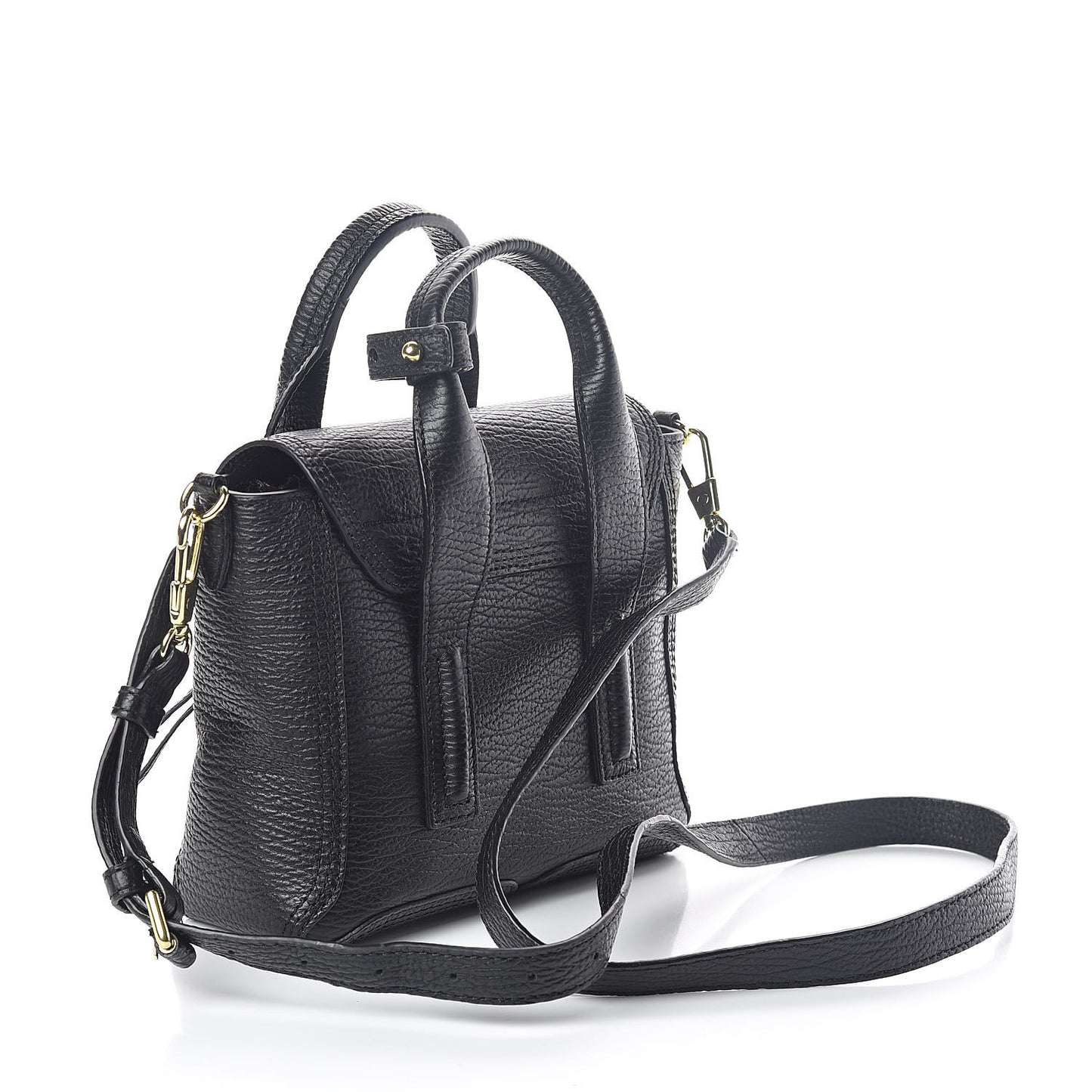 3.1 Textured Calfskin Mini Pashli Satchel Black
