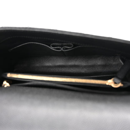 Chanel Caviar Lizard Embossed Quilted Small Coco Handle Flap Black 5 of 10