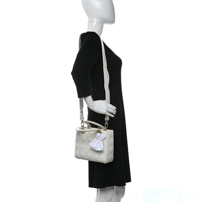 Christian Dior Lambskin Cannage Small Lady Dior White 2 of 6
