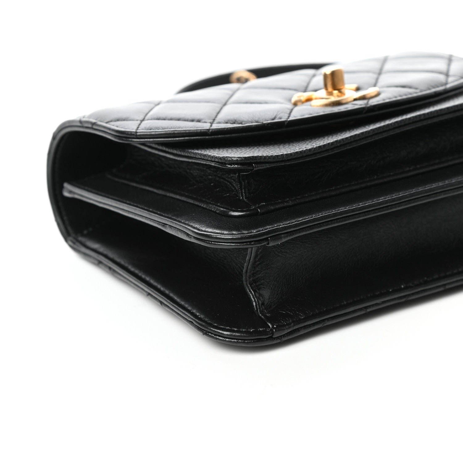 Chanel Calfskin Caviar Quilted Mini Chain Handle Flap Black 8 of 10